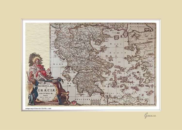 Antique map of Greece