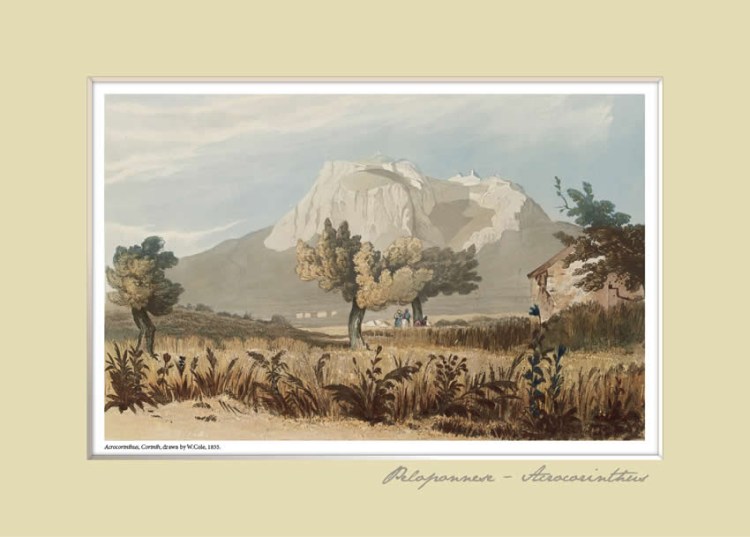 Arcocorinthus, Corinth, drawn by W.Cole,1835