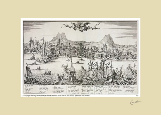 slege of Chandax by the Turks engraving